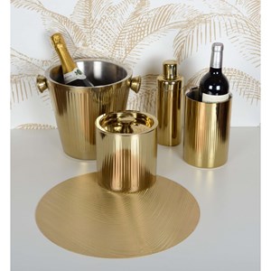 Refroidisseur à vin doré à motif côtelé