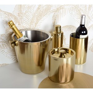 Seau à champagne doré à motif côtelé