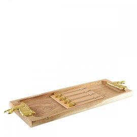 Plateau à charcuterie et fromage et 4 piques apéritif cerf doré