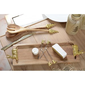 Plateau à charcuterie et fromage et 4 piques apéritif cerf doré