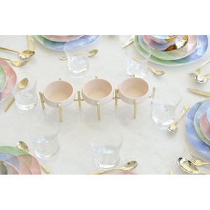 Plat 3 compartiments apéritif beige et doré