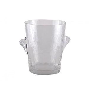 Seau à champagne verre martelé fumé