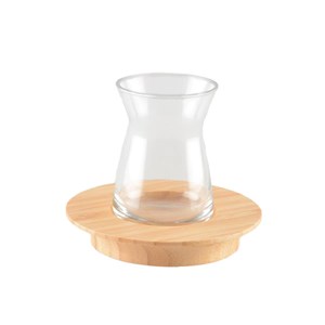 Tasses à thé soucoupe bois- lot de 6