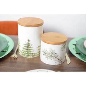 Pot avec couvercle en bois