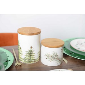 Pot avec couvercle en bois