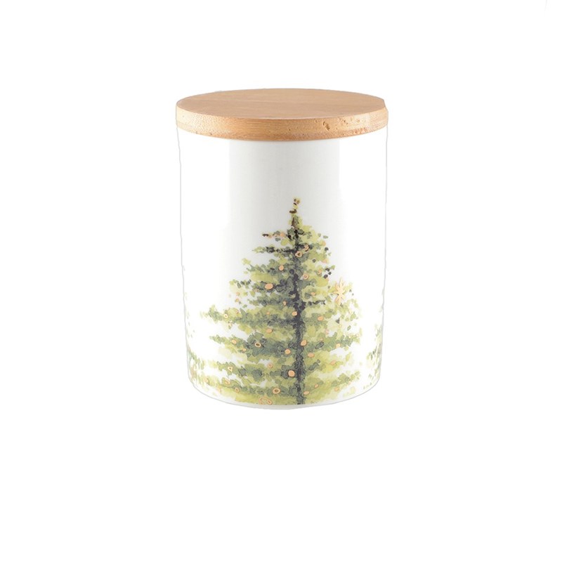 Pot avec couvercle en bois