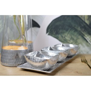 Set de 3 coupelles sur plateau en aluminium