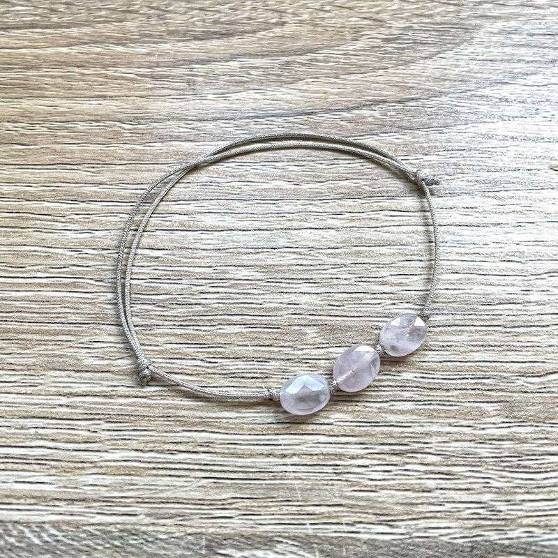 Ysie - Bracelet candy quartz rose argenté