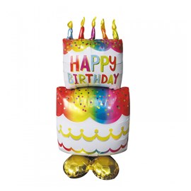 Ballon mylar birthday cake multicolore