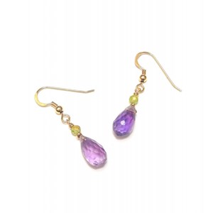 Boucles d'oreilles améthyste et péridot