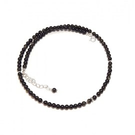Collier obsidienne argent 925