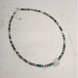 Collier agate mousse en argent 925