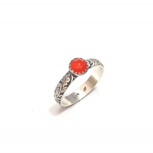 Bague cornaline argent 925 taille 52