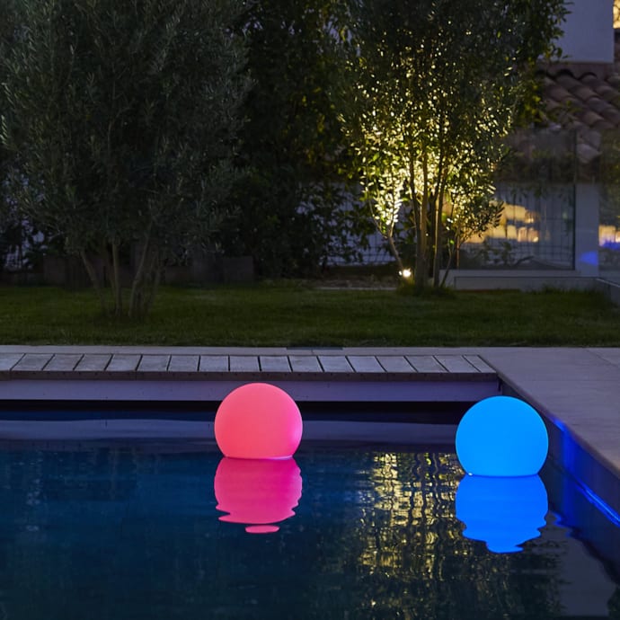 Lot de 2 boules lumineuses Multicolores Rechargeable BOBBY C 40 cm