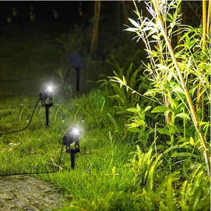 Doubles spots solaires reliés noir roundy