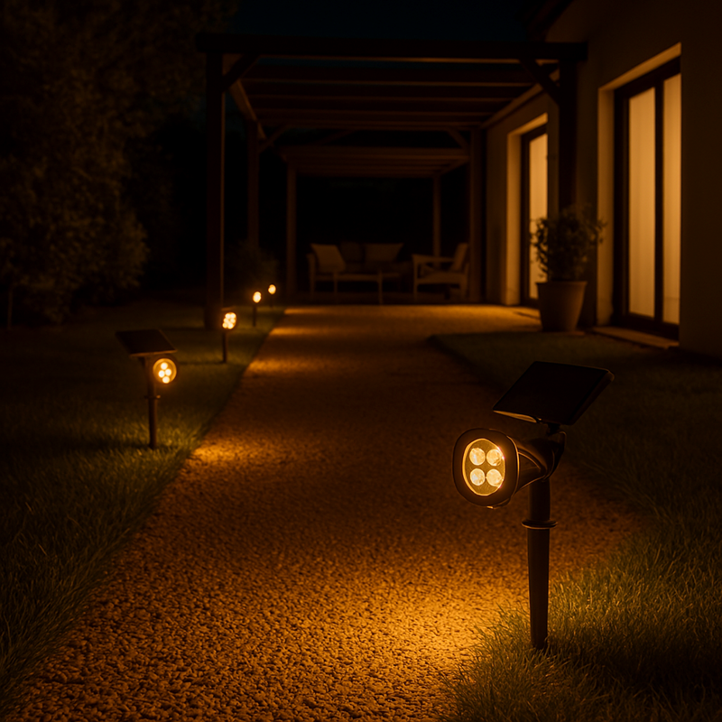 Lot de 2 spots solaires 2x spiky warm