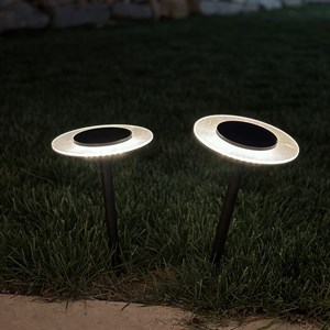 2 balises solaires à piquer noir ufo