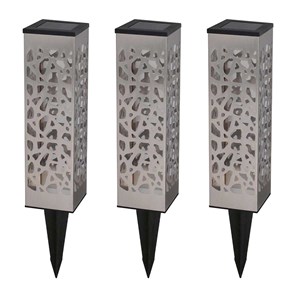 Lot de 3 balises solaires organic inox