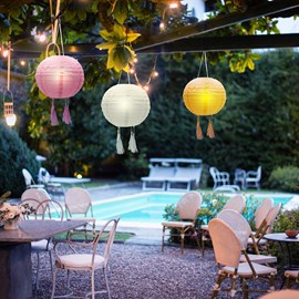 Lot de 3 lampion solaire orange shangri la