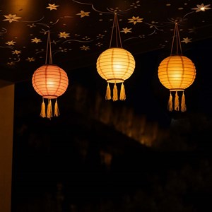 Lot de 3 lampion solaire orange shangri la