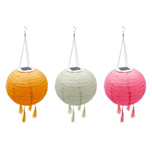 Lot de 3 lampion solaire orange shangri la