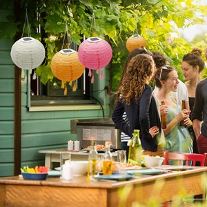 Lot de 3 lampion solaire orange shangri la