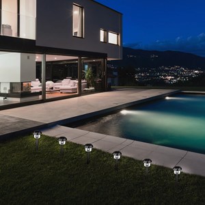 8 balises solaires à planter gris alesia