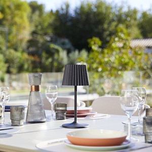 Lampe de table sans fil led noir abby