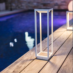 Lanterne solaire chic blanc hydra