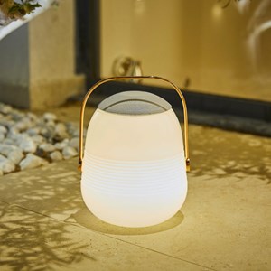 Lampe enceinte bluetooth blanc bob station