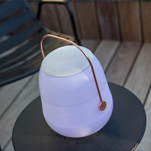 Lampe enceinte bluetooth blanc bob station