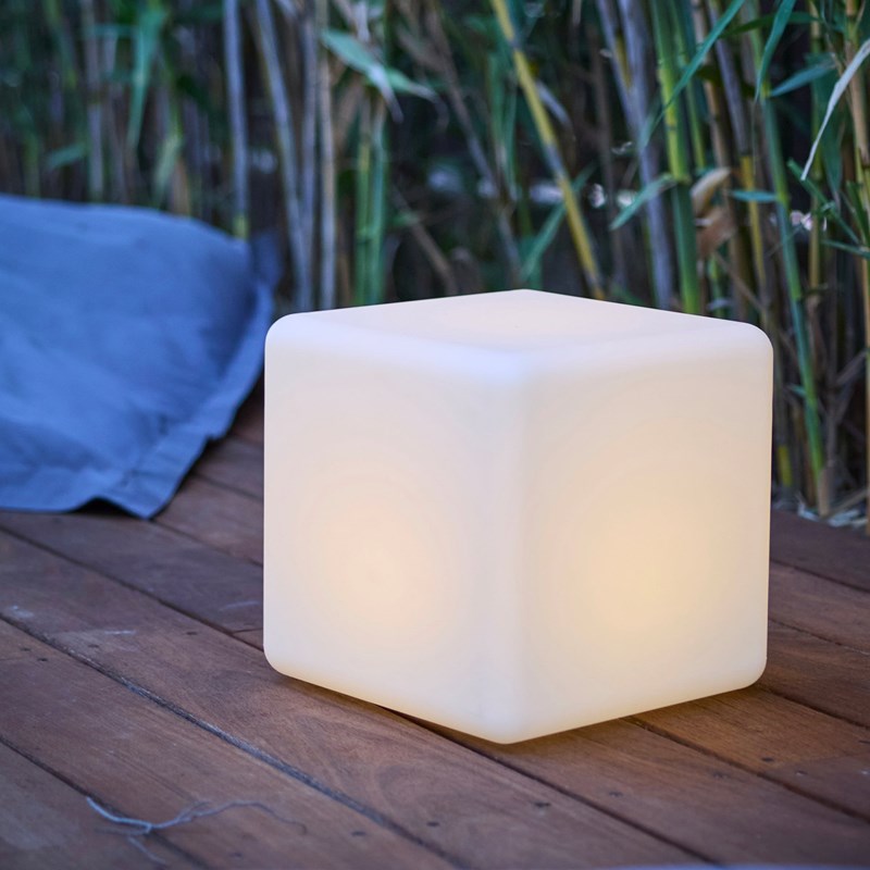 Cube lumineux solaire rgb blanc casy