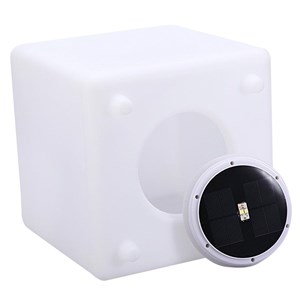 Cube solaire lumineux multicolore blanc casy