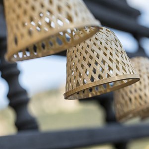 Guirlande solaire hybride beige chill