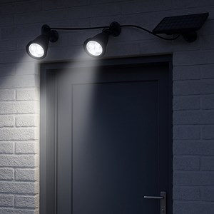 Double spot solaire relié noir family spiky