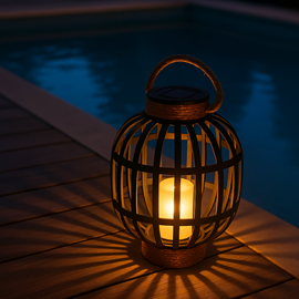 Lanterne solaire décorative noir fidjy