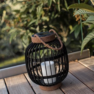 Lanterne solaire décorative noir fidjy
