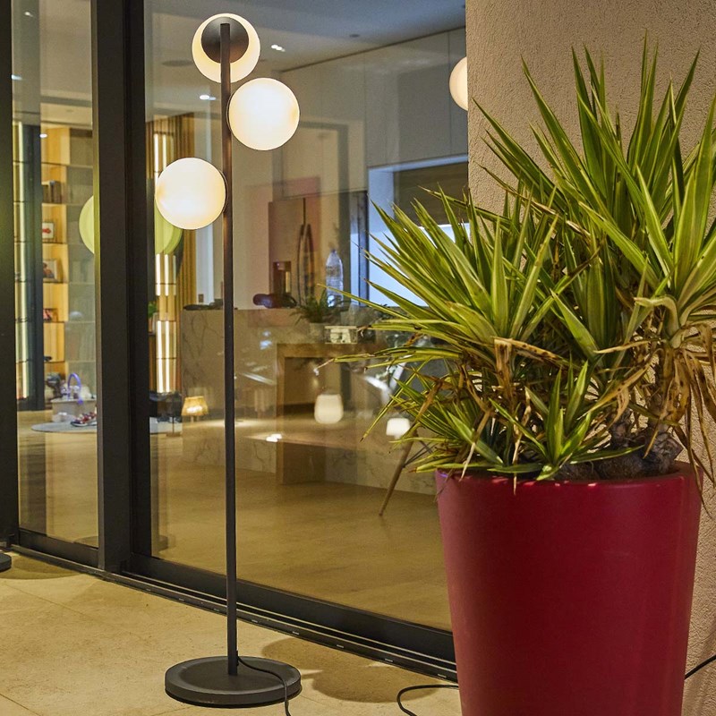 Lumisky - Lampadaire secteur gris globy