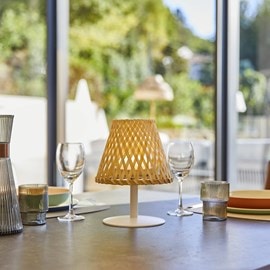Lampe de table sans fil led beige ibiza