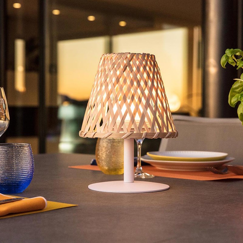 Lampe de table sans fil beige ibiza