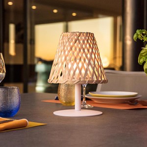 Lampe de table sans fil led beige ibiza