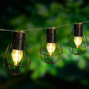 Guirlande cage 10 ampoules noir keny