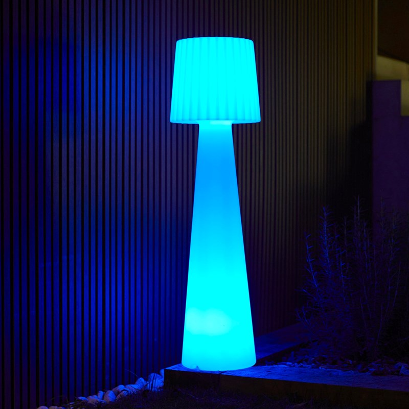 Lampadaire extérieur sans fil blanc lady