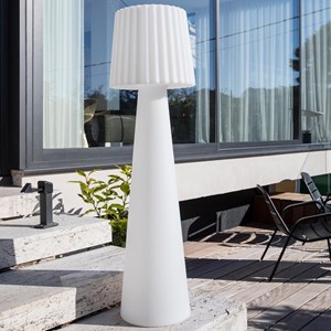 Lampadaire extérieur sans fil blanc lady