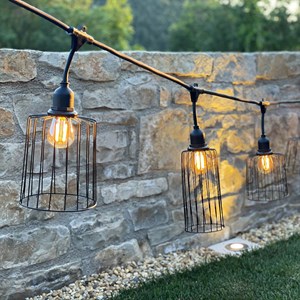 Guirlande cage métal e27 noir nema