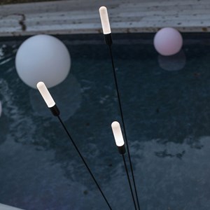 Lampadaire ext filaire noir reeds