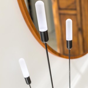 Lampadaire ext filaire noir reeds