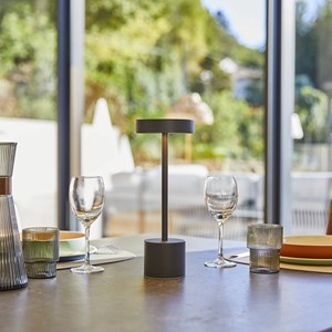 Lampe de table sans fil touch led gris roby
