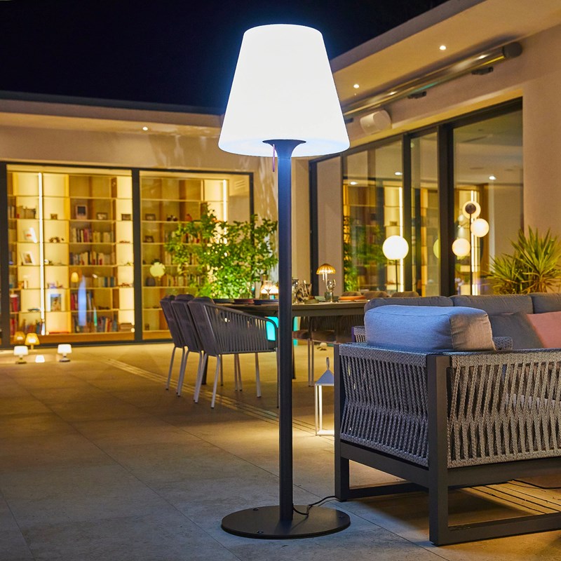 Lampadaire secteur gris standy