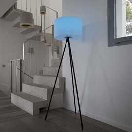 Lampadaire extérieur sans fil blanc tamboury